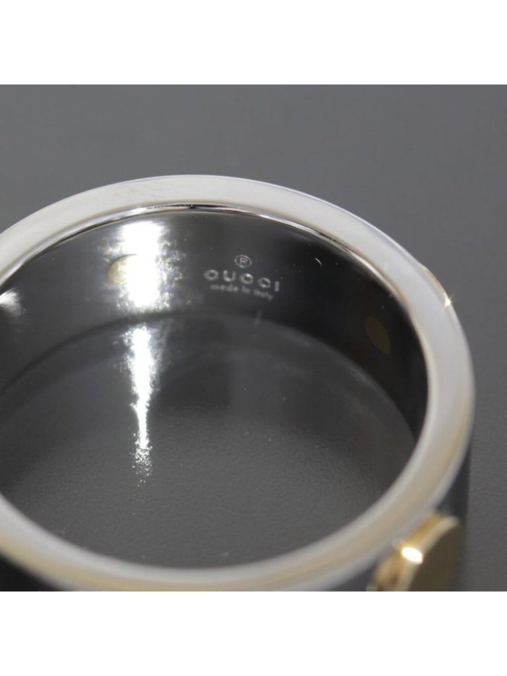 Gucci Inox Ring No 18 750 Gold Steel E0863 - Picture 4 of 7